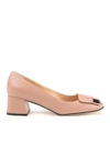 SERGIO ROSSI LEATHER PUMPS IN PINK