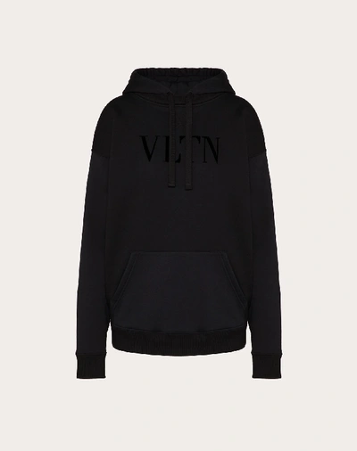 Valentino Vltn Embellished Jersey Sweatshirt In Schwarz
