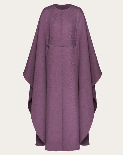 Valentino Cape Aus Wolle Mit Gürtel Damen Real Purple Schurwolle 100% 42