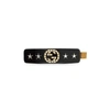 Gucci Black Crystal Interlocking G Hair Slide In Black