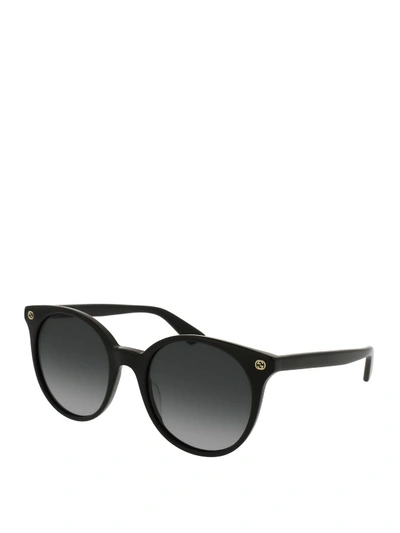 Gucci Gg 0091s Round Sunglasses In Black