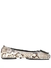 Tory Burch Minnie Leather Ballet Flats In Black