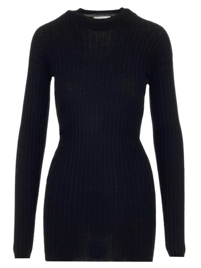 Bottega Veneta Ribbed Knit Jumper In Black