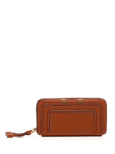 Chloé Marcie Long Zipped Wallet In Brown