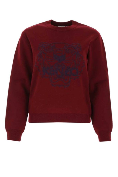 Kenzo Burgundy Tiger Sweater In Red