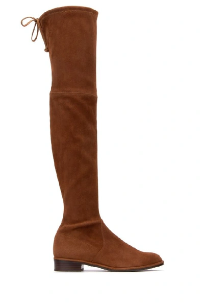 Stuart Weitzman Lowland Skimmer Suede Over-the-knee Boots In Brown