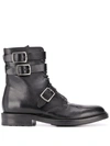 Saint Laurent Buckle-detail 30mm Ceril Ankle Boots In Black