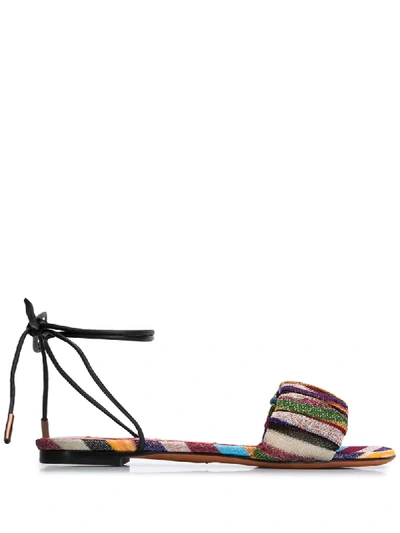 Missoni Striped Lace-up Sandals In Multicolour