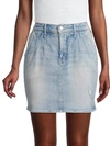 MOTHER WOMEN'S THE DOUBLE DART DENIM MINI SKIRT,0400012707818