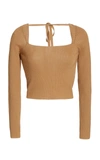 ANNA OCTOBER CROPPED WOOL-BLEND SWEATER,825472
