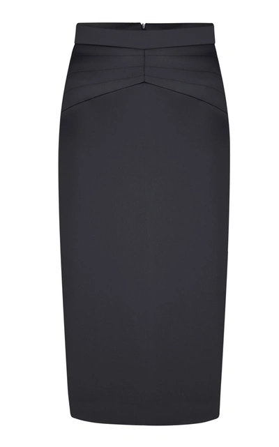 Anna October Women's High-rise Satin Pencil Skirt In Black