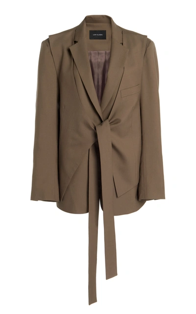 Low Classic Layered Wool Wrap Blazer In Brown