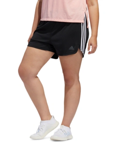 Adidas Originals Adidas Plus Size Striped Shorts In Black/white