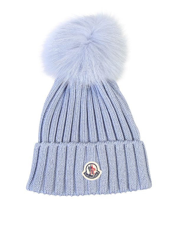 blue moncler hat