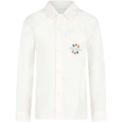 Gucci Kids' White Shirt For Boy With Logo