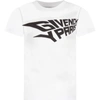 GIVENCHY WHITE T-SHIRT WITH LOGO FOR BOY,11445610