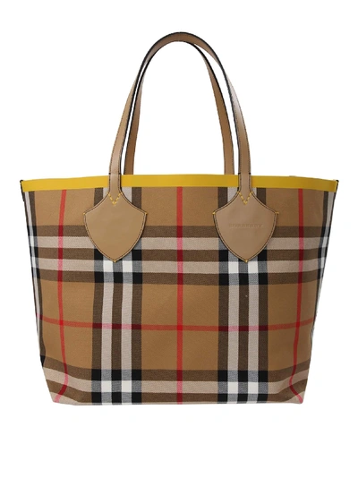 Burberry Hand Bag In Yellow