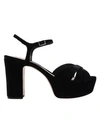 Schutz Keefa Nubuck Ankle-strap Platform Sandals In Black