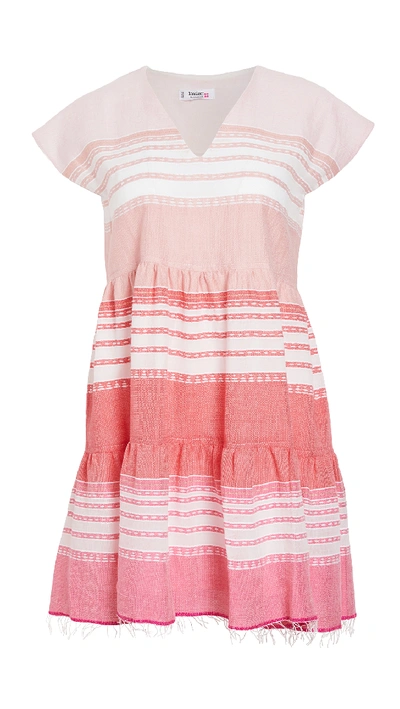 Lemlem Fringed Hem Beavch Dress In Deep Pink