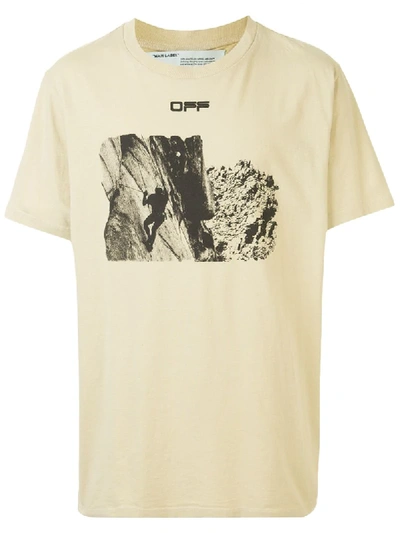 Off-white Rock-climbing Print T-shirt In Yellow