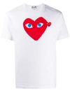Comme Des Garçons Play Logo Embroidery Cotton T-shirt In White