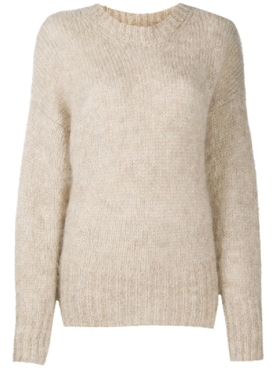 Isabel Marant Mohair-merino Blend Knitted Jumper In Nude