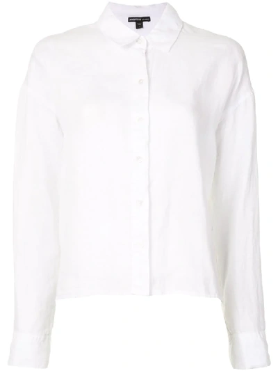 James Perse Boxy Linen High/low Shirt In Driftwood