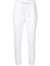 James Perse Jersey-trimmed Cotton-twill Track Pants In Talc
