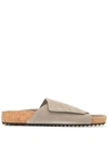 JAMES PERSE TOUCH-STRAP SUEDE SANDALS