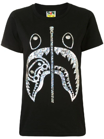 A Bathing Ape Shark Short Sleeved T-shirt In Black