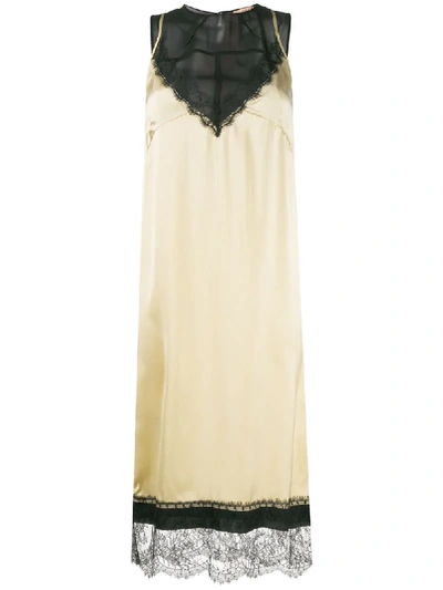N°21 Underwear-style Layered Midi Dress In Neutrals