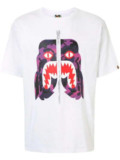 A Bathing Ape Short Sleeved Logo T-shirt In White