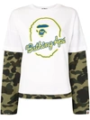 A BATHING APE LAYERED CAMOUFLAGE T-SHIRT