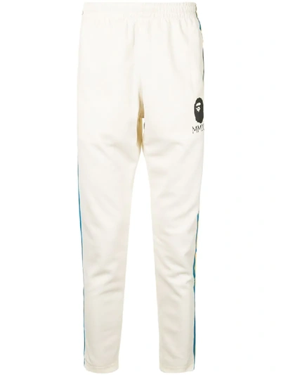 A Bathing Ape Side-stripe Track Trousers In White