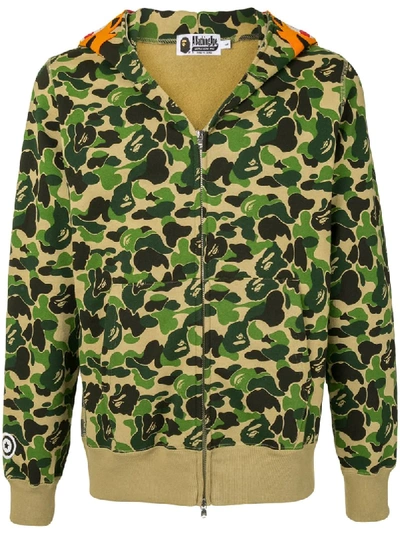 A Bathing Ape Camouflage Tiger Hooded Sweatshirt In Green