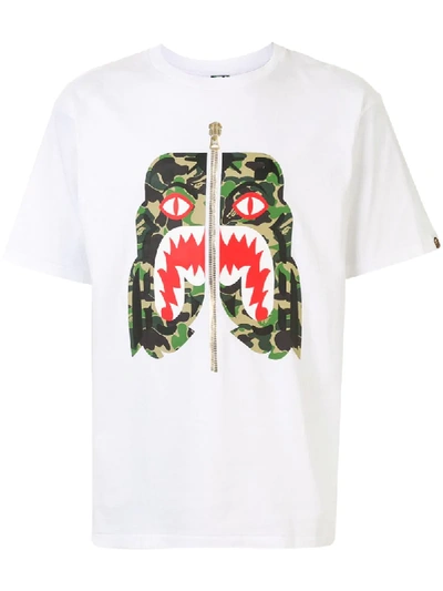 A Bathing Ape Shark Camouflage T-shirt In White