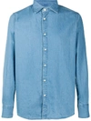 Deperlu Slim-fit Denim Shirt In Blue