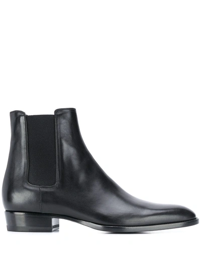 SAINT LAURENT WYATT LEATHER CHELSEA BOOTS