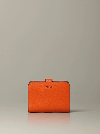 Furla Wallet In Saffiano Leather In Orange