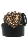 Dolce & Gabbana Dolce And Gabbana Black Devotion Belt In Black