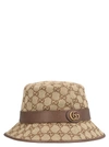 Gucci Gg Cotton Blend Canvas Bucket Hat In Beige