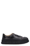Jil Sander Black Vulcanized Sneakers In Black