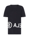 Mm6 Maison Margiela Over Logo Cotton Jersey T-shirt In Black
