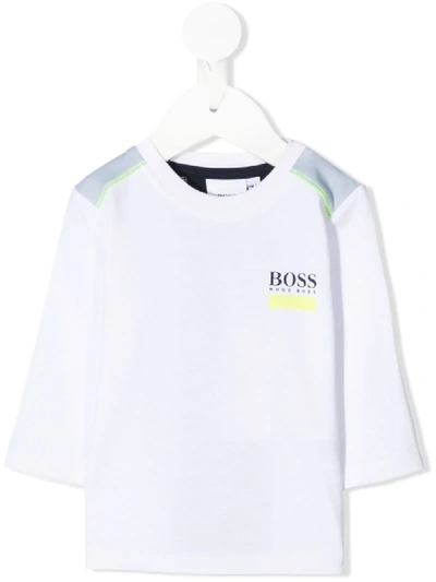 Hugo Boss Babies' Panelled T-shirt In White