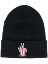 Moncler Logo-patch Wool Beanie In Black