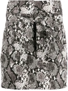 Attico Virgi Python-print Cotton Miniskirt In Gray