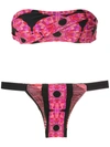 AMIR SLAMA PATCHWORK BANDEAU BIKINI SET