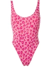 Amir Slama Leopard-print Open Back One Piece In Pink