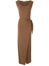 Amir Slama Tied Maxi Dress In Brown