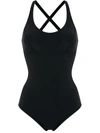 Amir Slama Crossover Straps One Piece In Black